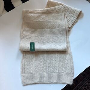 Lauren Ralph Lauren White Wool Long Scarf